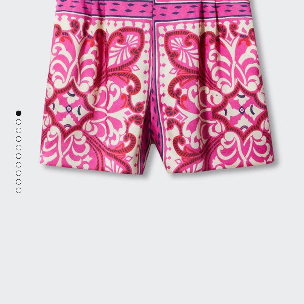 Hot pink printed satin shorts